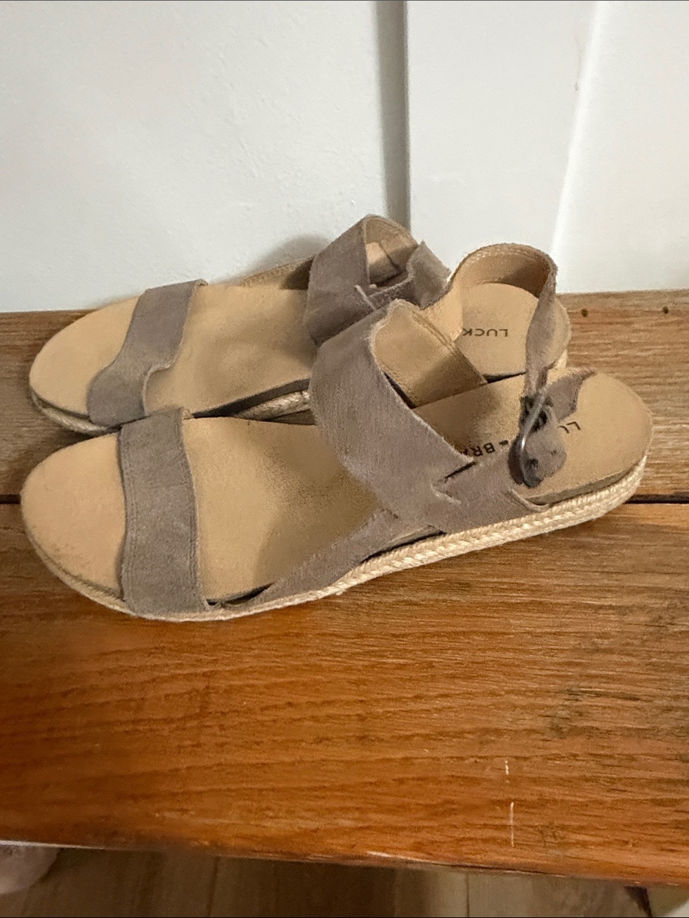 Lucky Brand Gadine Suede Espadrille Sandals Size 10